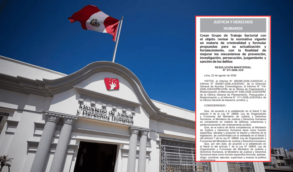 Ministerio de Justicia crea grupo de trabajo temporal para revisar leyes procrimen