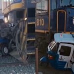 Así terminó una mototaxi tras violento choque contra un tren en Arequipa
